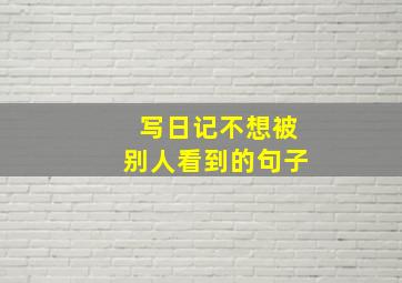 写日记不想被别人看到的句子