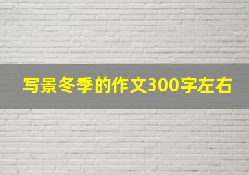 写景冬季的作文300字左右