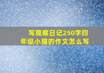 写观察日记250字四年级小猫的作文怎么写