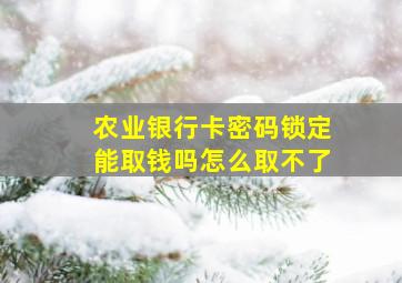 农业银行卡密码锁定能取钱吗怎么取不了