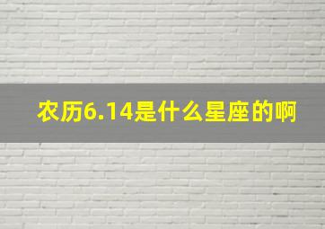 农历6.14是什么星座的啊