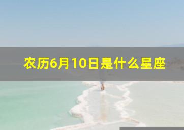 农历6月10日是什么星座