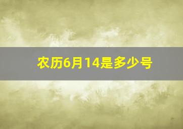 农历6月14是多少号