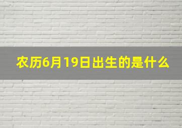 农历6月19日出生的是什么