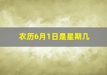 农历6月1日是星期几