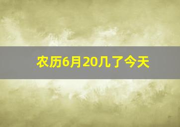 农历6月20几了今天