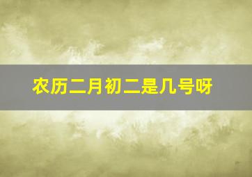 农历二月初二是几号呀