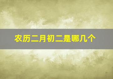 农历二月初二是哪几个