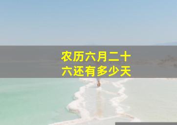 农历六月二十六还有多少天