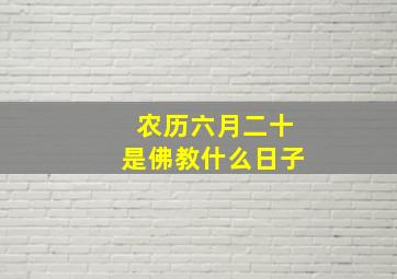 农历六月二十是佛教什么日子