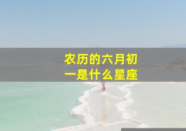 农历的六月初一是什么星座