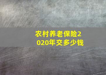 农村养老保险2020年交多少钱