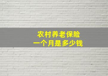 农村养老保险一个月是多少钱