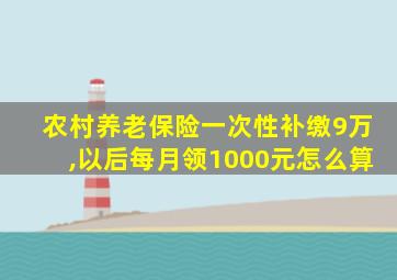 农村养老保险一次性补缴9万,以后每月领1000元怎么算