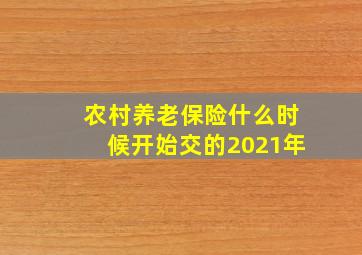 农村养老保险什么时候开始交的2021年