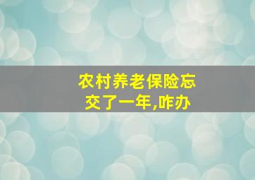 农村养老保险忘交了一年,咋办