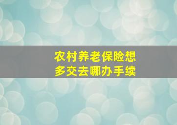 农村养老保险想多交去哪办手续