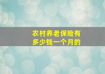 农村养老保险有多少钱一个月的