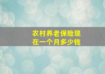 农村养老保险现在一个月多少钱