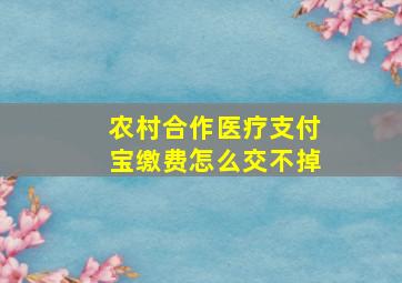 农村合作医疗支付宝缴费怎么交不掉