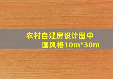 农村自建房设计图中国风格10m*30m