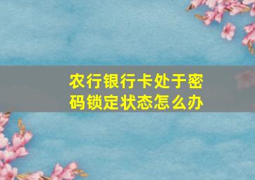 农行银行卡处于密码锁定状态怎么办