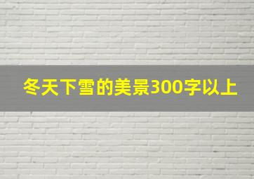 冬天下雪的美景300字以上