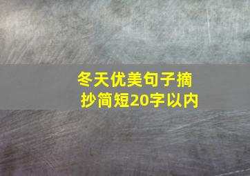 冬天优美句子摘抄简短20字以内