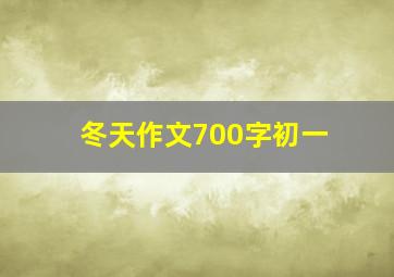 冬天作文700字初一