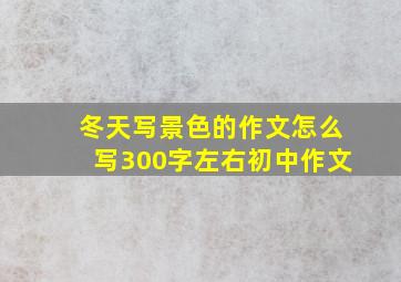 冬天写景色的作文怎么写300字左右初中作文