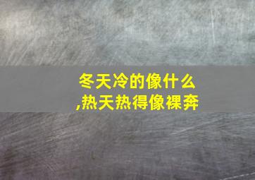 冬天冷的像什么,热天热得像裸奔