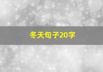 冬天句子20字