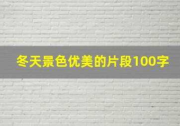 冬天景色优美的片段100字