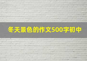 冬天景色的作文500字初中