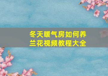 冬天暖气房如何养兰花视频教程大全