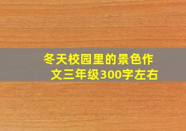 冬天校园里的景色作文三年级300字左右