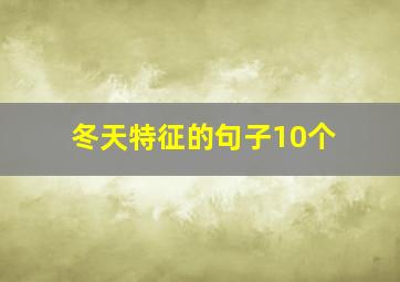 冬天特征的句子10个