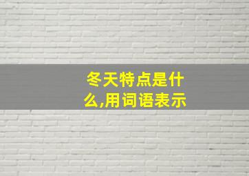 冬天特点是什么,用词语表示