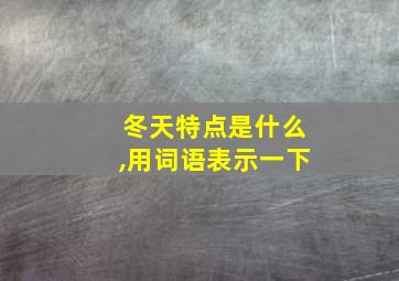 冬天特点是什么,用词语表示一下