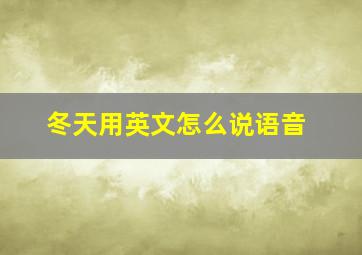 冬天用英文怎么说语音