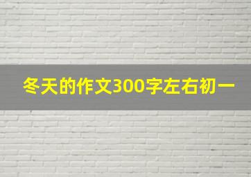 冬天的作文300字左右初一