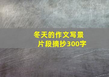 冬天的作文写景片段摘抄300字