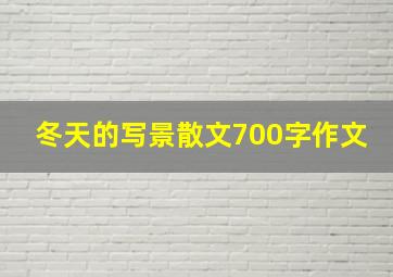 冬天的写景散文700字作文