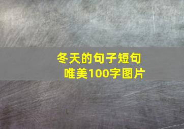 冬天的句子短句唯美100字图片