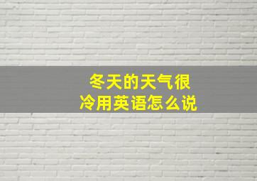 冬天的天气很冷用英语怎么说