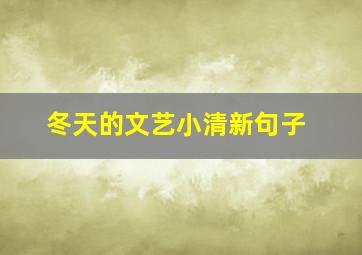 冬天的文艺小清新句子