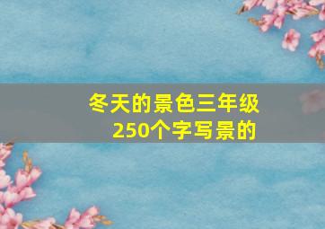 冬天的景色三年级250个字写景的