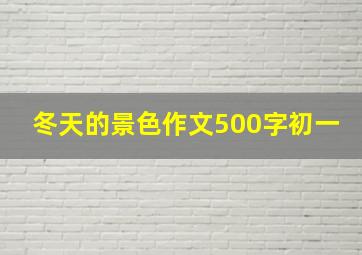 冬天的景色作文500字初一