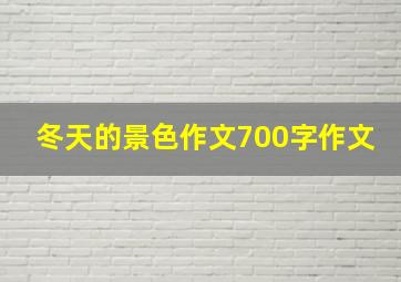 冬天的景色作文700字作文