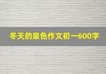 冬天的景色作文初一600字